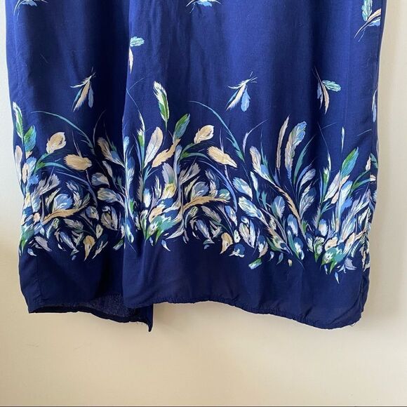SUMMER & Rose-Leaf Print Midi Lightweight Kimono - Picture 6 of 8